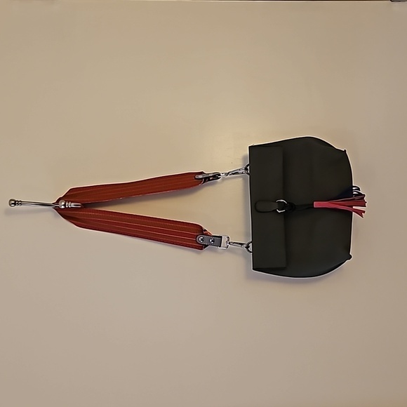 THREADED PEAR Gray Tassel Colorful Guitar Strap Shoulder Mini Bag - Picture 2 of 8